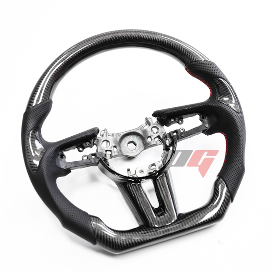 FOR 2019-2023 MAZDA3 CARBON FIBER & LEATHER STEERING WHEEL
