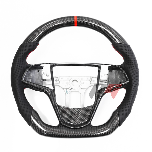 FOR 2013-2019 CADILLAC ATS CARBON FIBER & LEATHER STEERING WHEEL