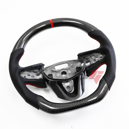 FOR 2020-2023 CADILLAC CT4/ CT5 CARBON FIBER & LEATHER STEERING WHEEL