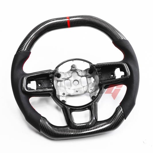 FOR 2018-2023 JEEP WRANGLER JL GLADIATOR CARBON FIBER & LEATHER STEERING WHEEL