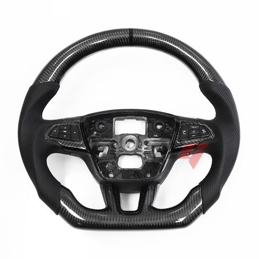 FOR 2015-2018 FORD FOCUS MK3/RS/ST CARBON FIBER & LEATHER STEERING WHEEL