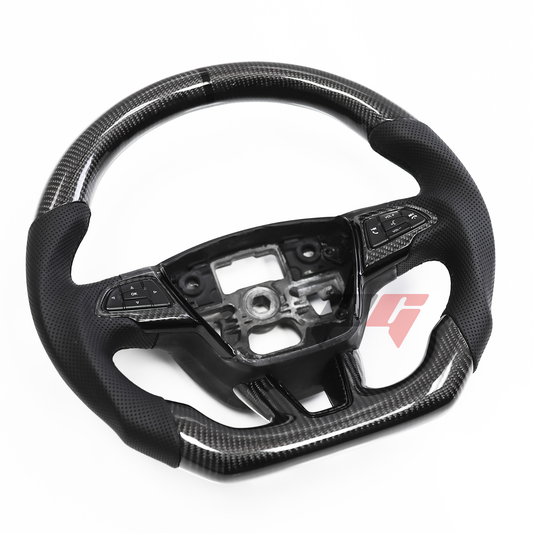 FOR 2015-2018 FORD FOCUS MK3/RS/ST CARBON FIBER & LEATHER STEERING WHEEL