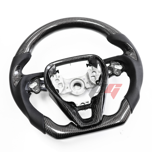 FOR 2019-2024 TOYOTA COROLLA CARBON FIBER & LEATHER STEERING WHEEL