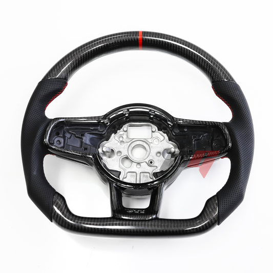 FOR 2013-2020 VOLKSWAGEN MK7 CARBON FIBER & LEATHER STEERING WHEEL