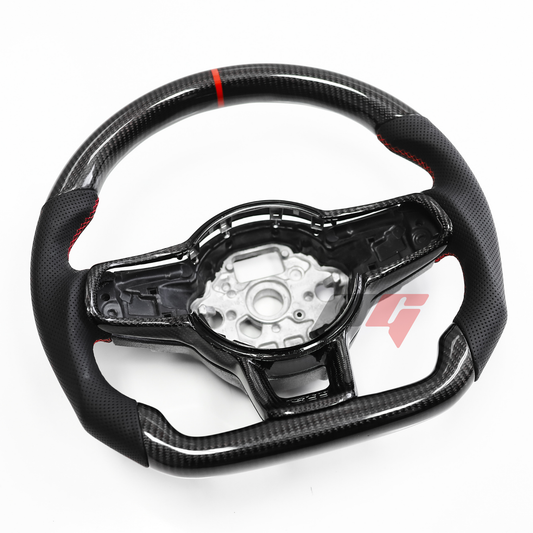 FOR 2013-2020 VOLKSWAGEN MK7 CARBON FIBER & LEATHER STEERING WHEEL