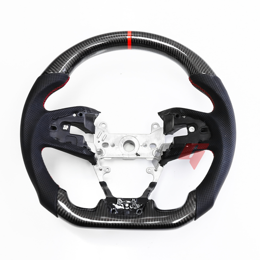 FOR 2016-2021 HONDA CIVIC CARBON FIBER & LEATHER STEERING WHEEL