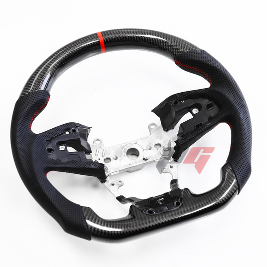 FOR 2016-2021 HONDA CIVIC CARBON FIBER & LEATHER STEERING WHEEL