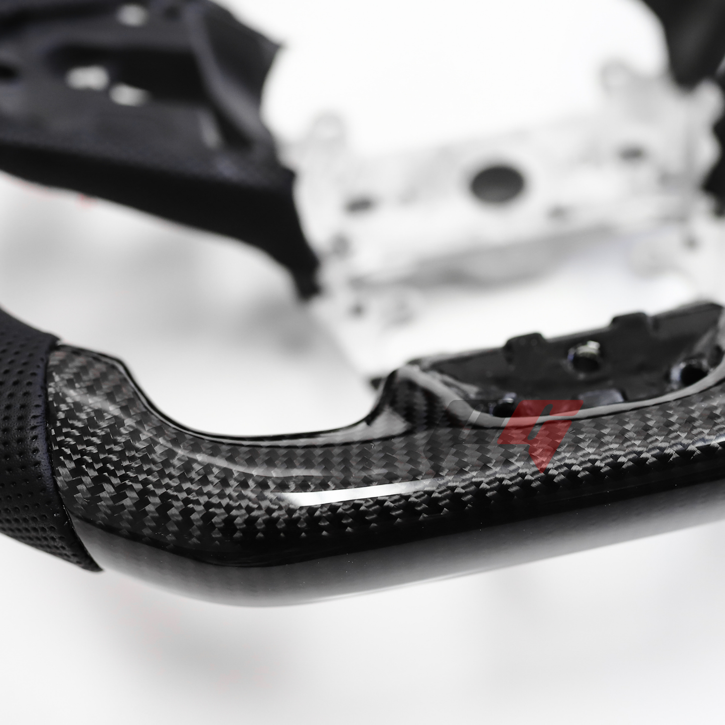 FOR 2016-2021 HONDA CIVIC CARBON FIBER & LEATHER STEERING WHEEL