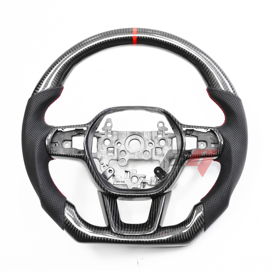 FOR 2022-2024 HONDA CIVIC CARBON FIBER & LEATHER STEERING WHEEL