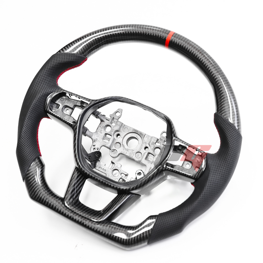 FOR 2022-2024 HONDA CIVIC CARBON FIBER & LEATHER STEERING WHEEL