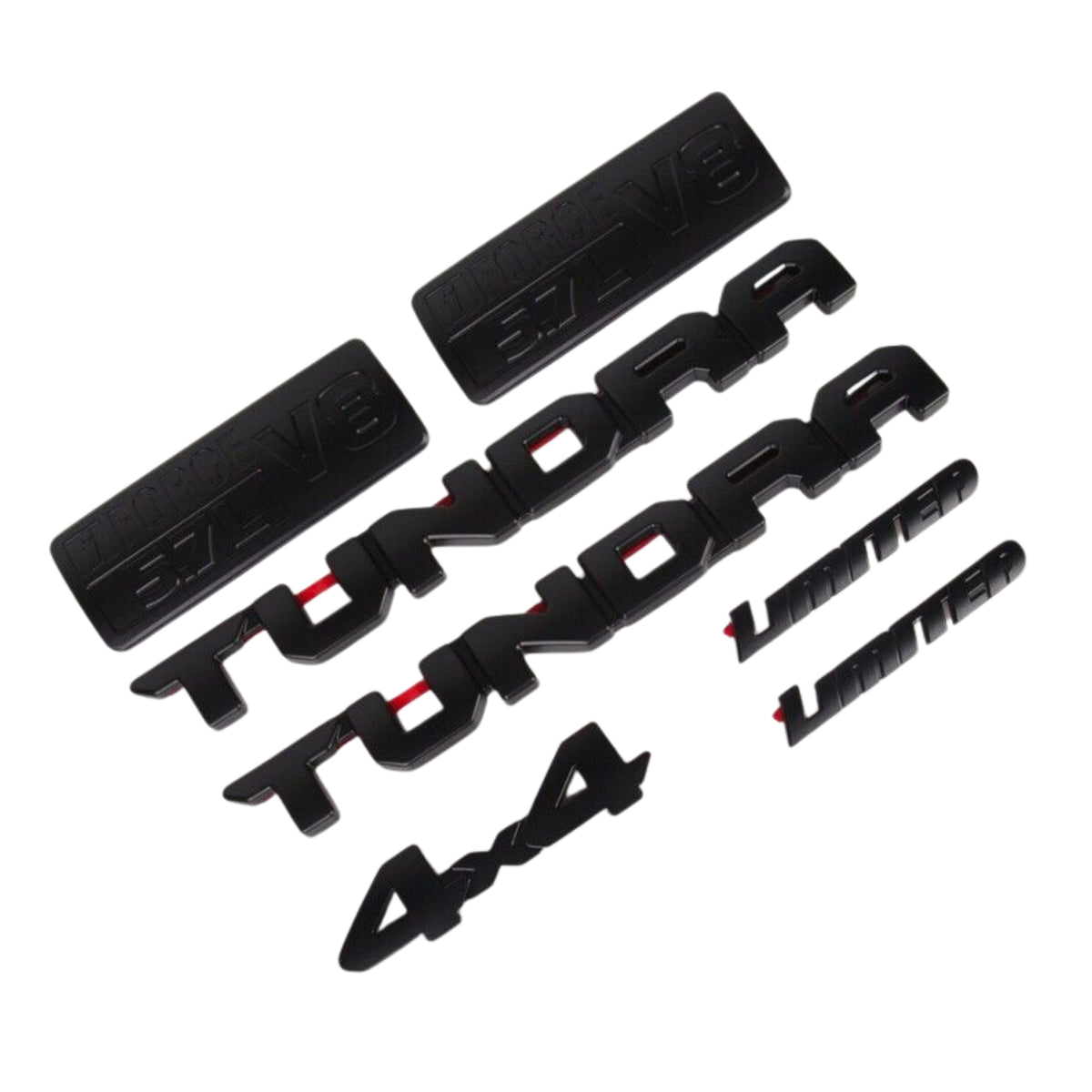 Matte Black Emblem Letter 7PCS Overlays for 2014–2021 Toyota Tundra Limited 4x4