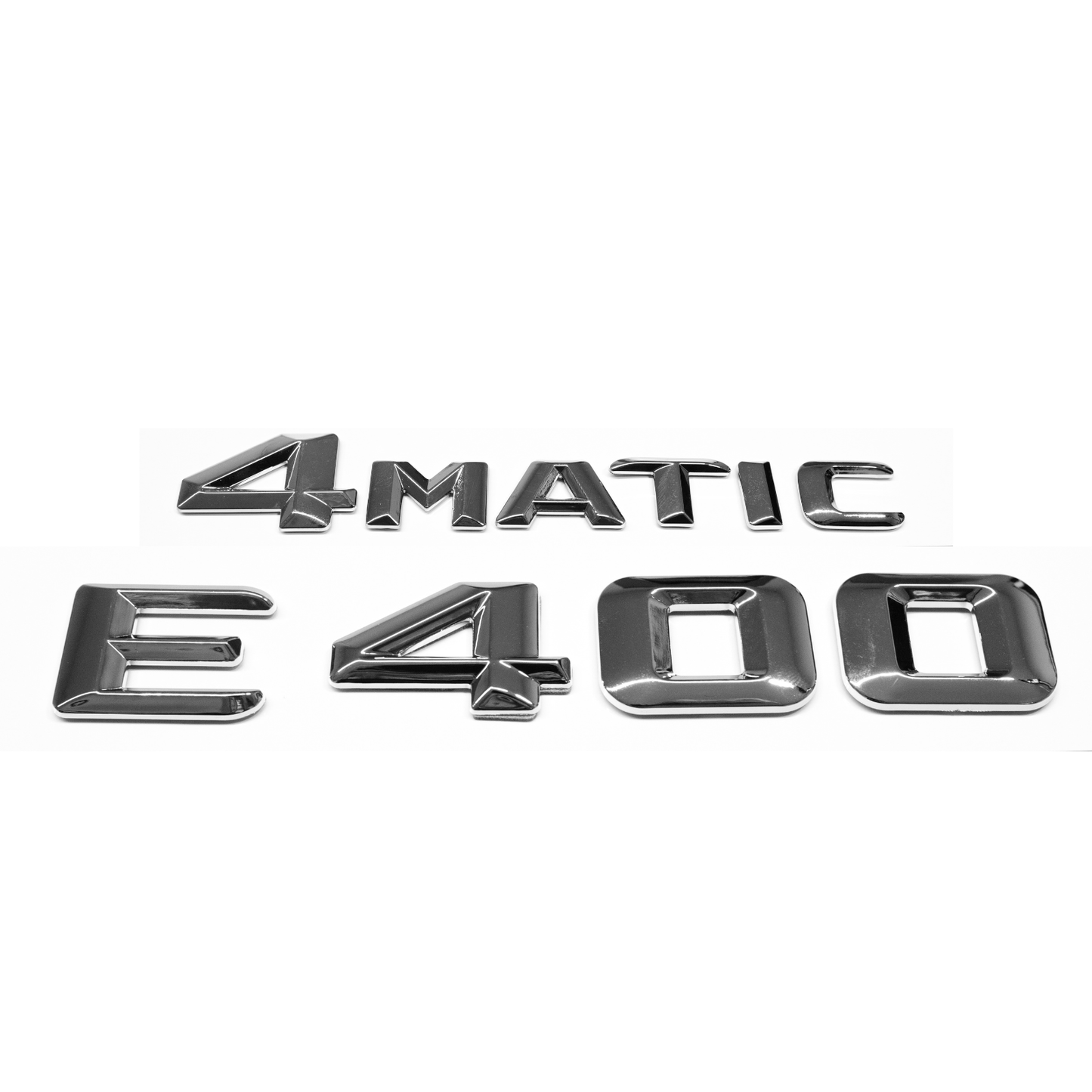"E400" + "4MATIC" Chrome Raised Letter Emblem For Rear Trunk Lid Fits Mercedes E Class