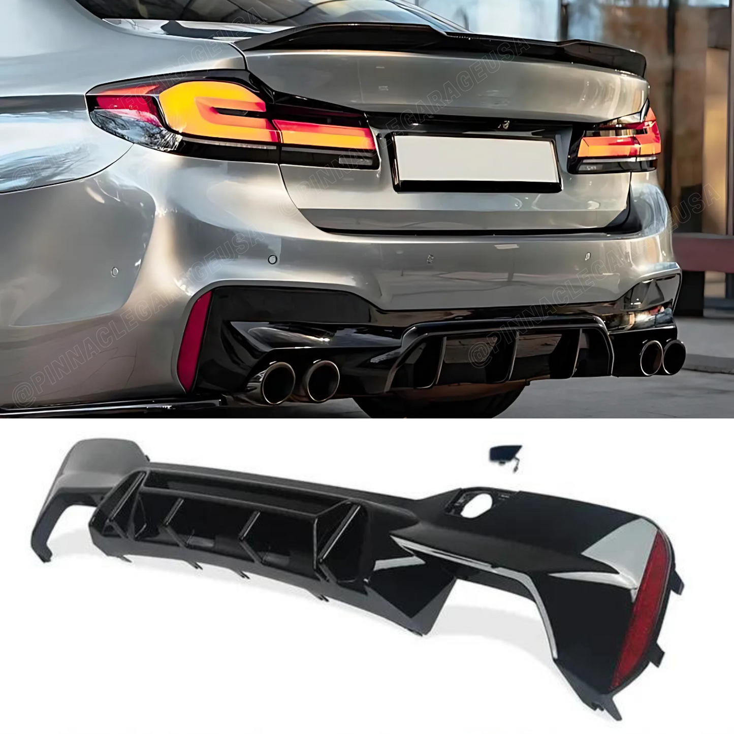 2017-2022 BMW 5 Series G30/ G38 Rear Bumper Lip Diffuser for M Sport Rear Bumper