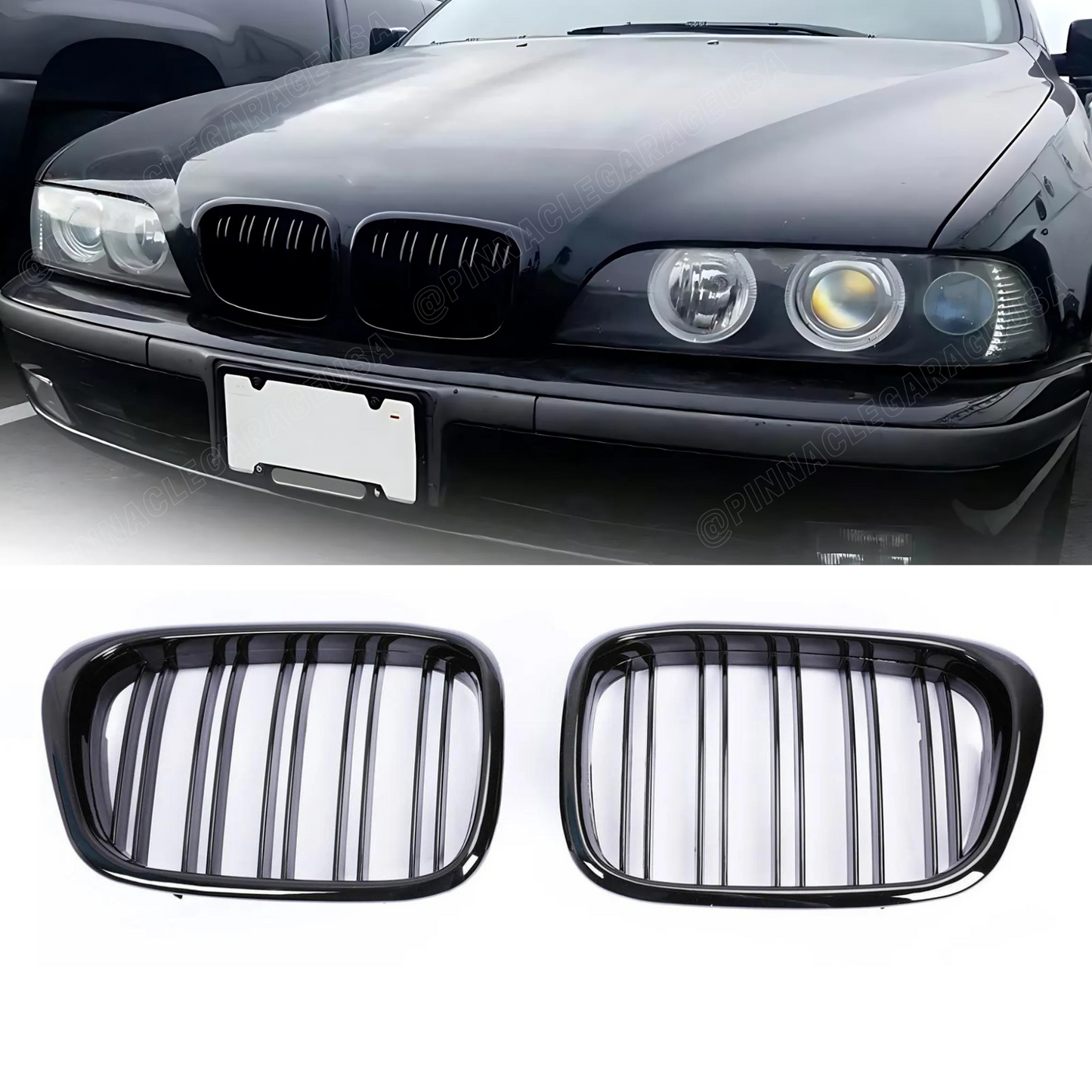 1997-2003 BMW 5 Series E39 Dual Slat Front Kidney Grilles