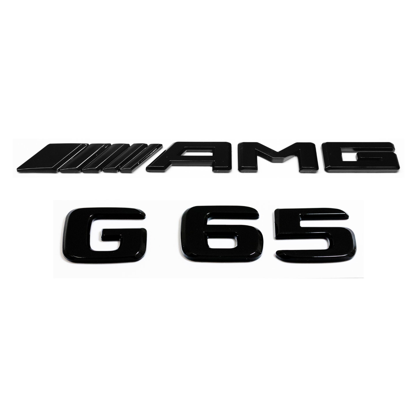 "G65" + "AMG" Gloss Black Raised Letter Emblem For Rear Trunk Lid Fits Mercedes G Class