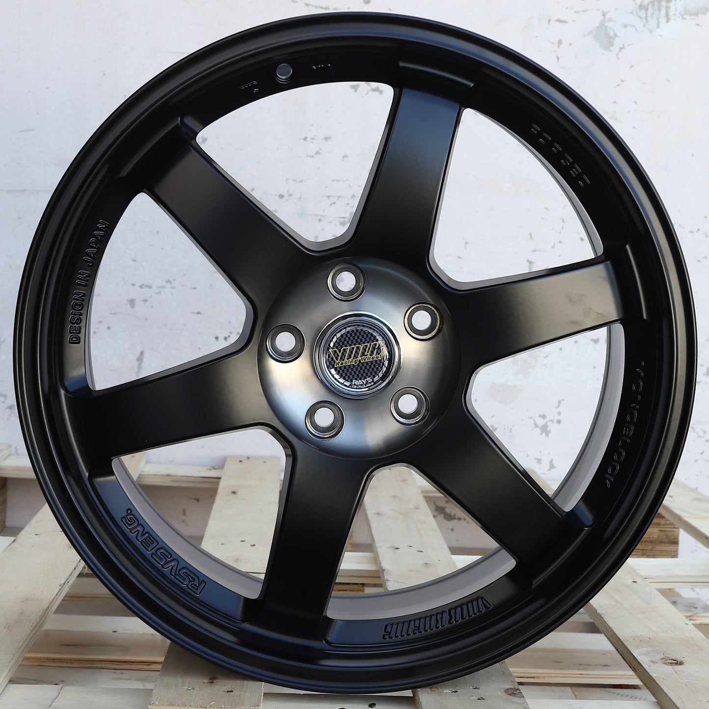 RA-1 | TE37 Style Wheels Matte Black Machined Centre