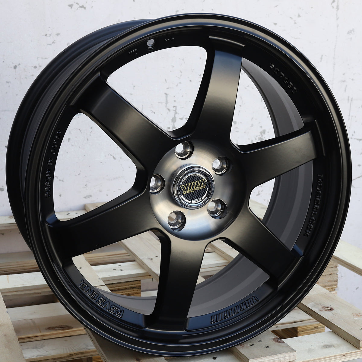 RA-1 | Volk Rays TE37 Style Wheels | Matte Black Machined Center