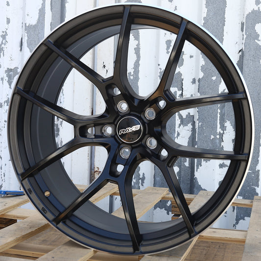 RA-2 | Volk Rays G025 Style Wheels | Matte Black Machined Lip