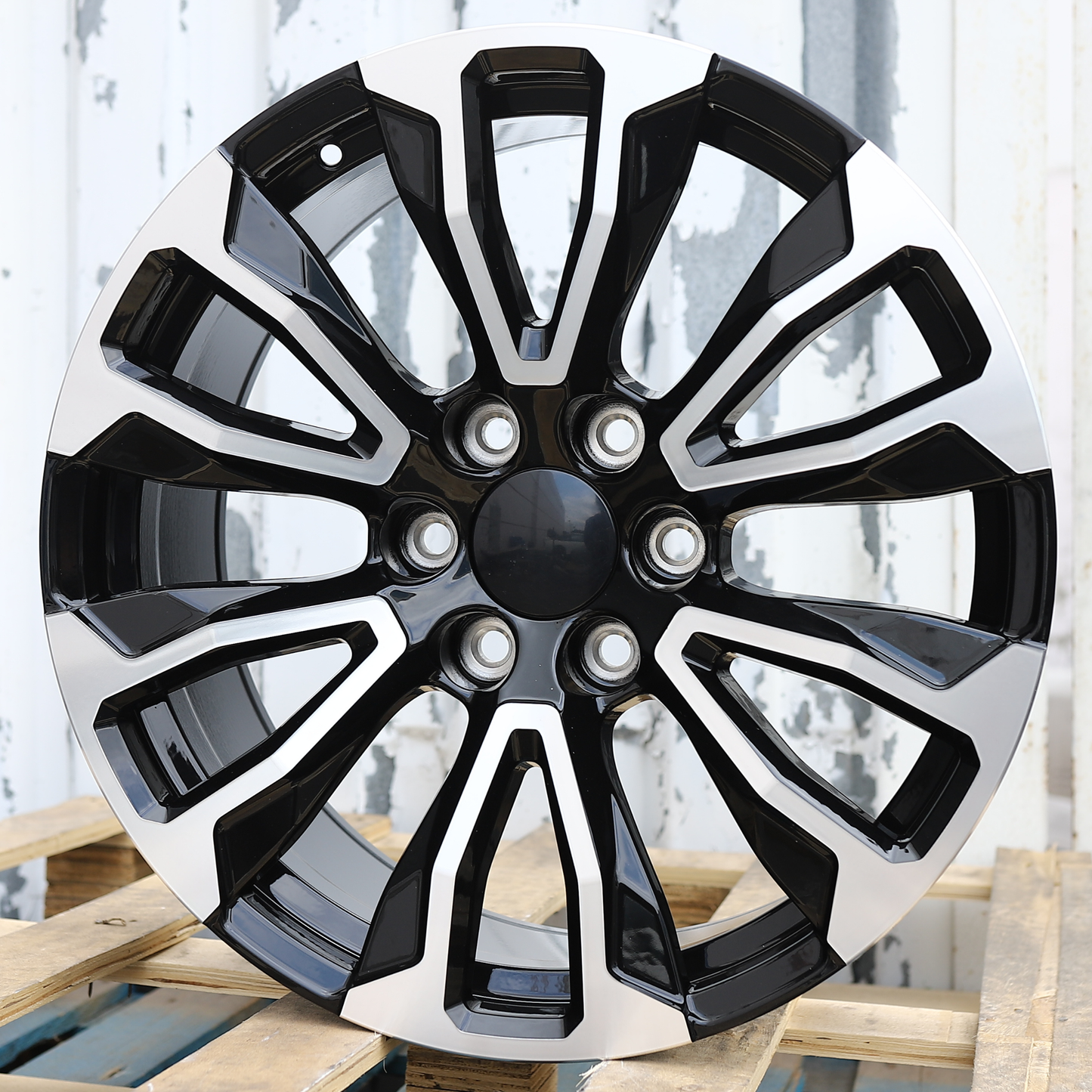 22x9" Black Machine Wheels (6x139.7) Fits Chevy Tahoe Suburban GMC Yukon Cadillac Escalade