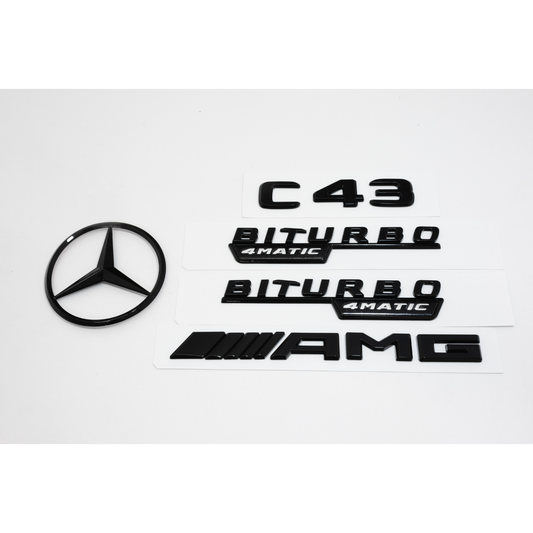 Mercedes-Benz W205 C43 AMG Gloss Black Emblem Pack