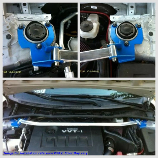 Megan Racing Race Spec Front Upper Strut Tower Brace Bar For 09-13 Corolla/03-14 Matrix - MR-SB-TCO08FU1P