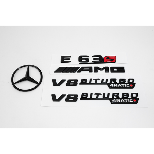 Mercedes-Benz S213 E63S AMG Gloss Black Emblem Pack