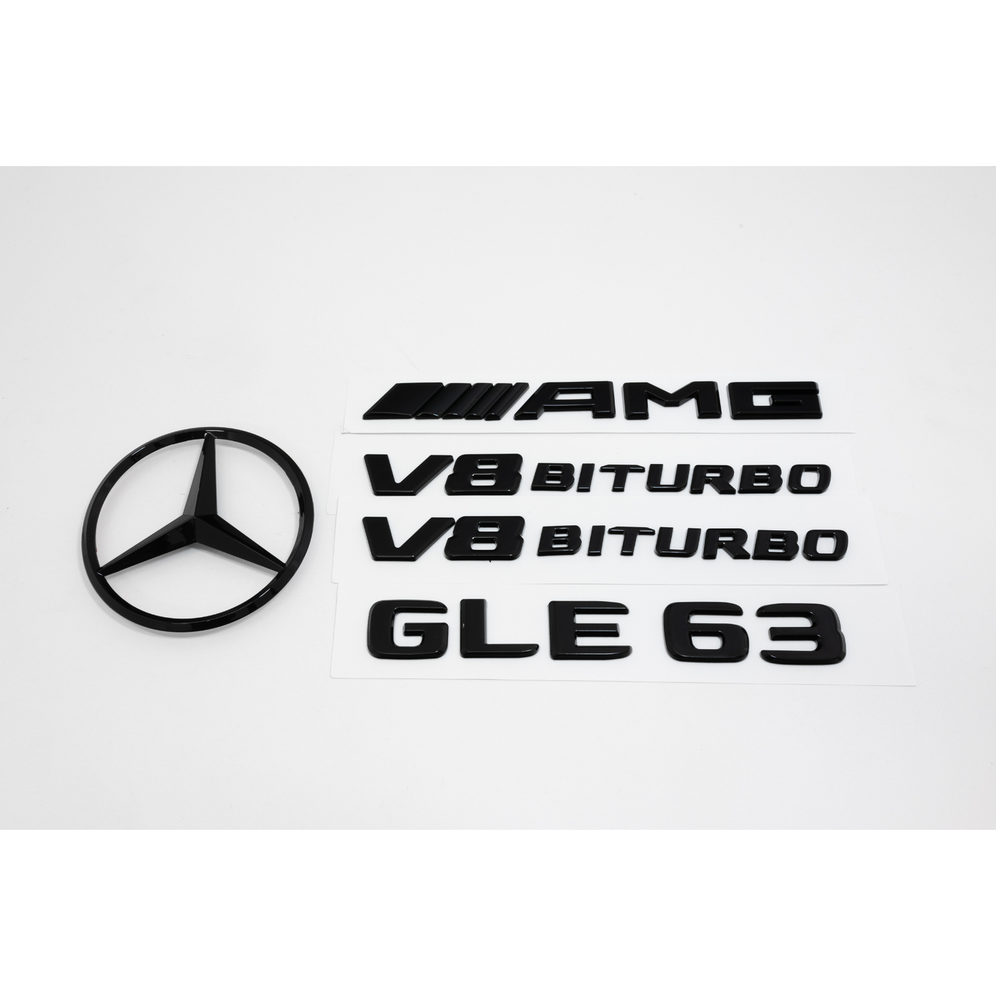 Mercedes-Benz W116 GLE63 AMG Gloss Black Emblem Pack