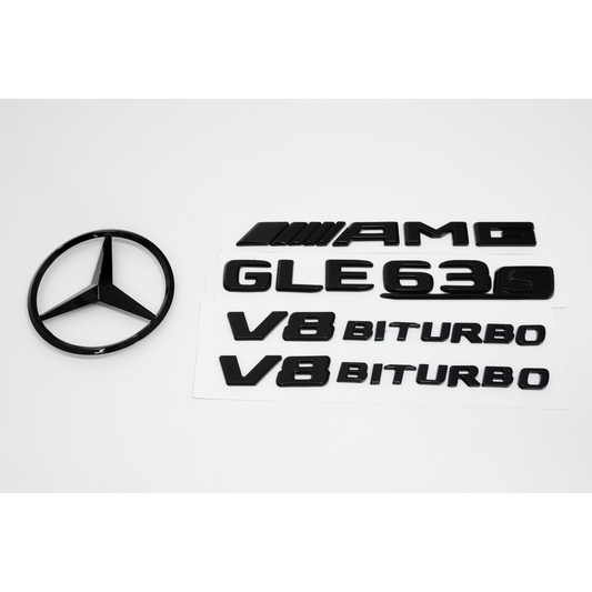 Mercedes-Benz W116 GLE63S AMG Gloss Black Emblem Pack