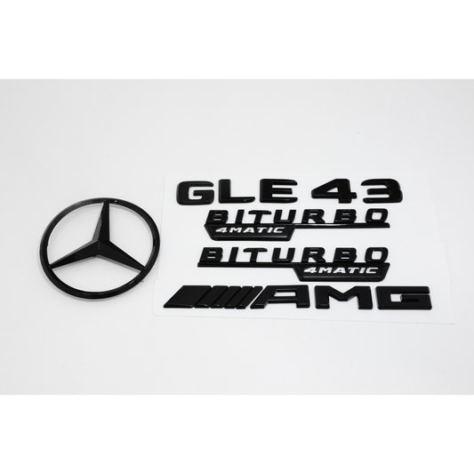 Mercedes-Benz W166 GLE43 AMG Gloss Black Emblem Pack