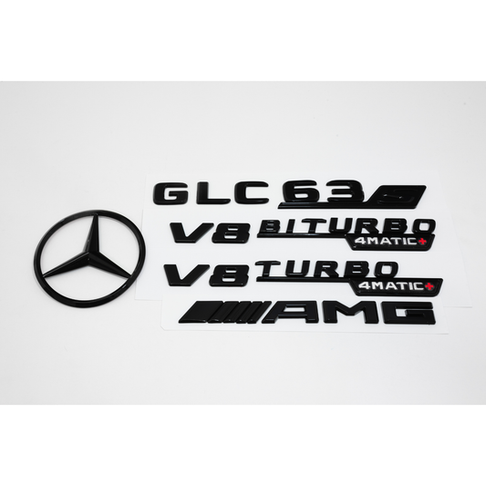 Mercedes-Benz X253 GLC63S AMG Gloss Black Emblem Pack