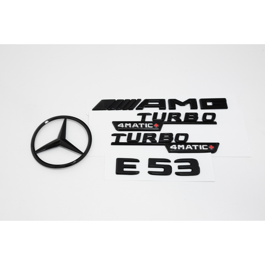 Mercedes-Benz W213 E53 AMG Gloss Black Emblem Pack