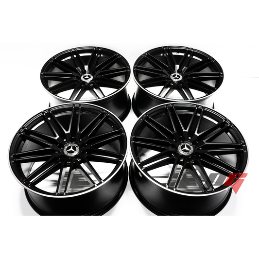 Mercedes Benz Wheels 20x8.5/20x9.5 5x112 Black Machined C E Class 250 280 300 350