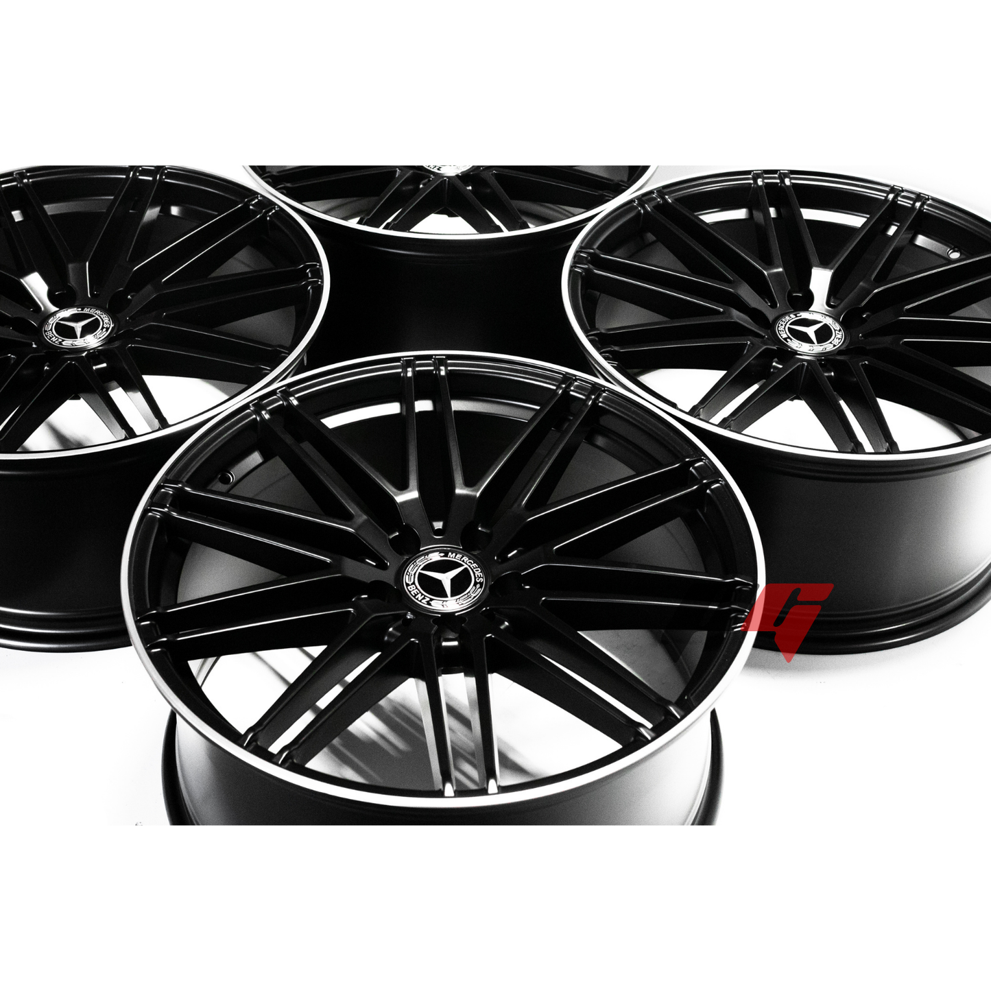 Mercedes Benz Wheels 20x8.5/20x9.5 5x112 Black Machined C E Class 250 280 300 350