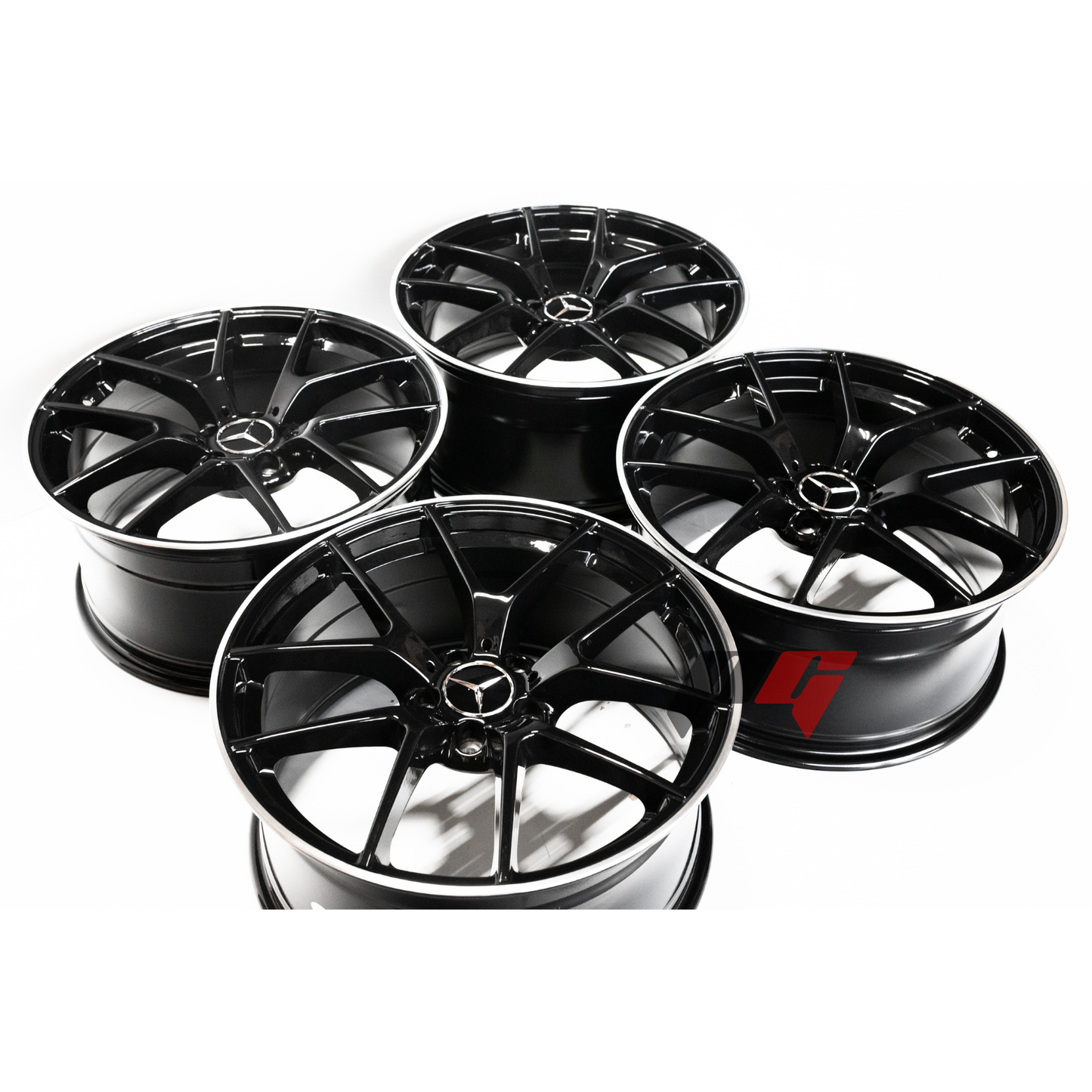 Mercedes Benz Wheels 19x8/19x9 5x112 Gloss Black Machined fit A Class B Class C Class 180 200 220 300 400