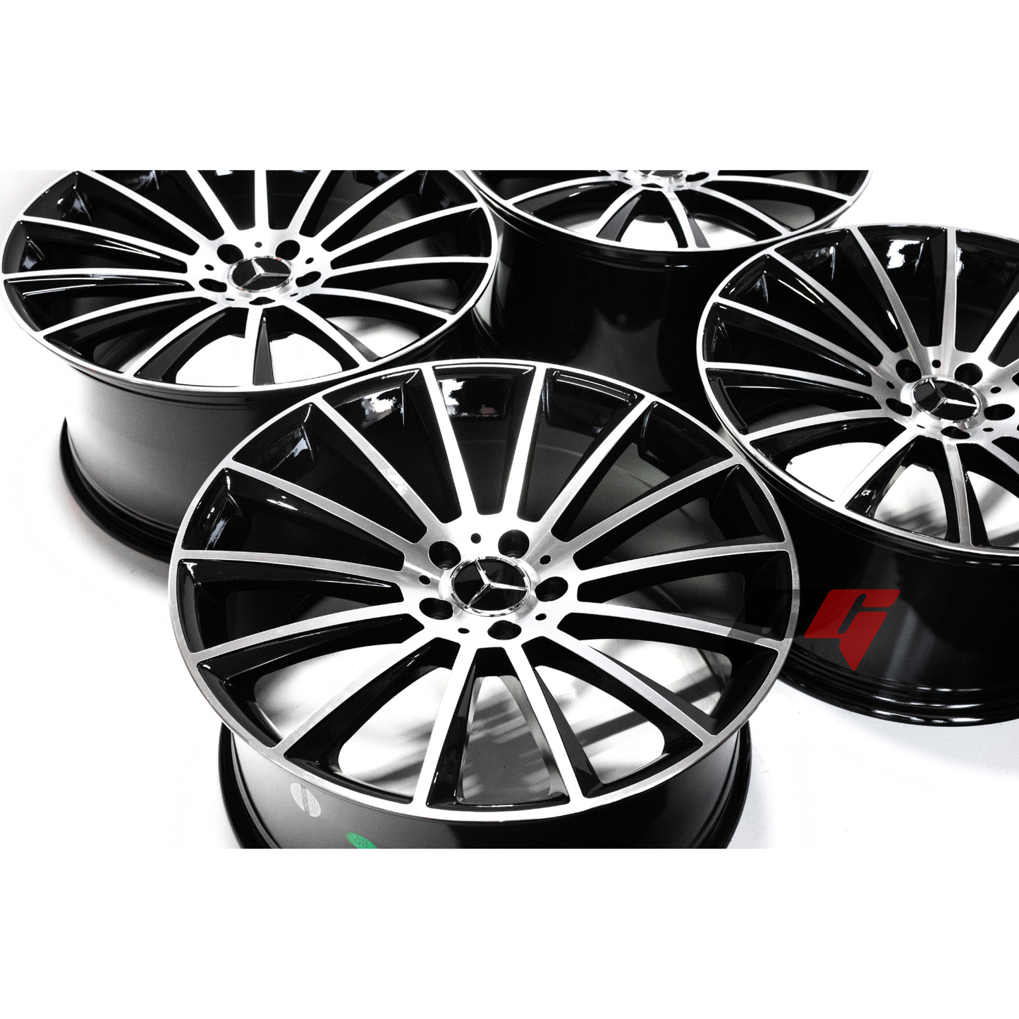 Mercedes Benz Wheels 19x8.5/19x9.5 5x112 Black Machined Lip fit A Class B Class C Class 180 200 220 300 400