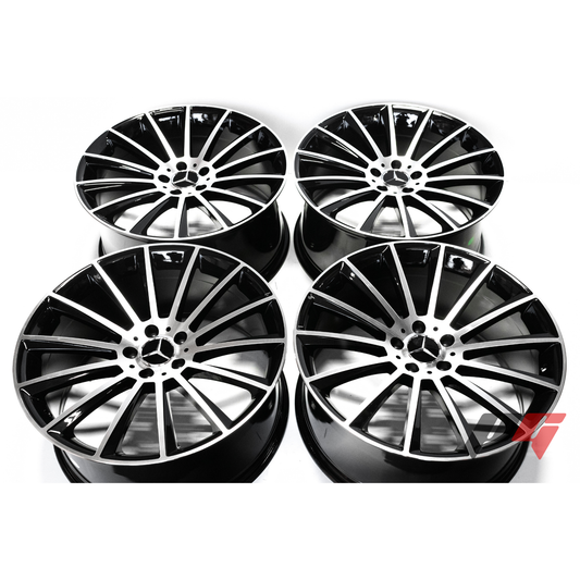 Mercedes Benz Wheels 19x8.5/19x9.5 5x112 Black Machined Lip fit A Class B Class C Class 180 200 220 300 400