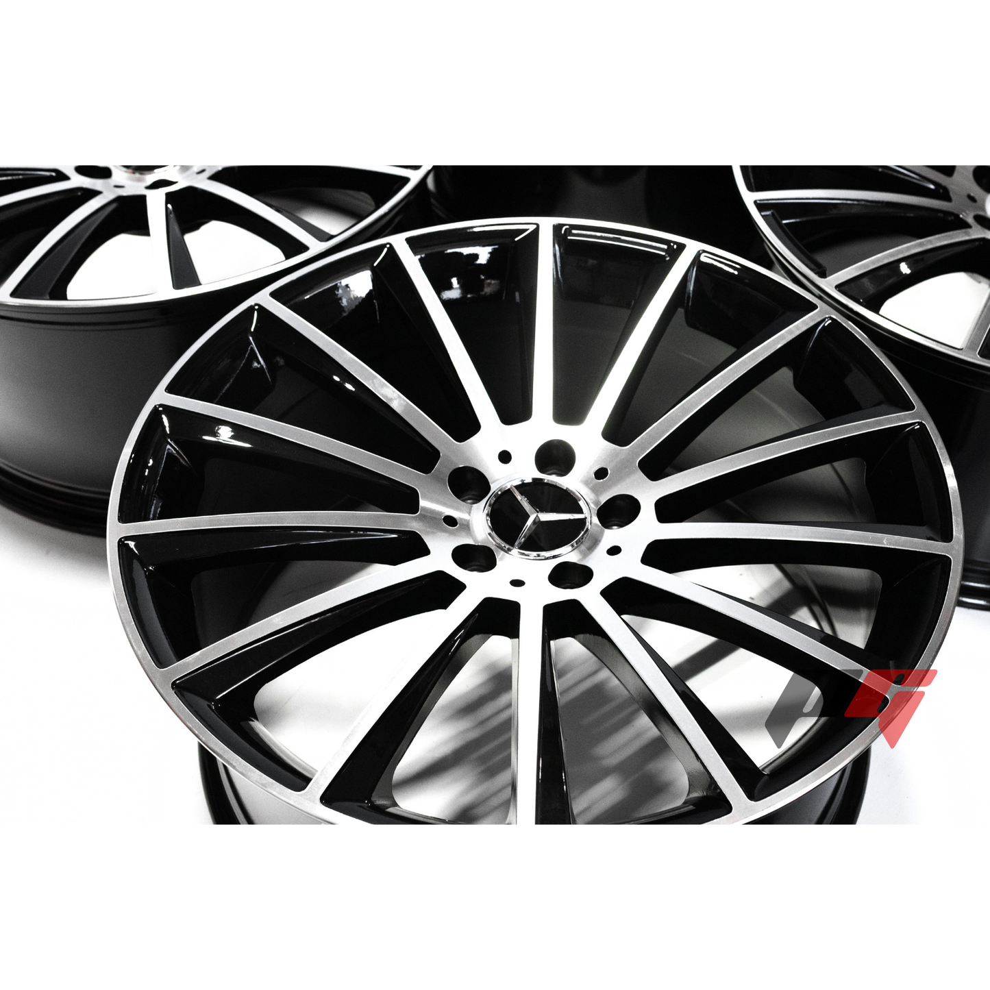 Mercedes Benz Wheels 19x8.5/19x9.5 5x112 Black Machined Lip fit A Class B Class C Class 180 200 220 300 400