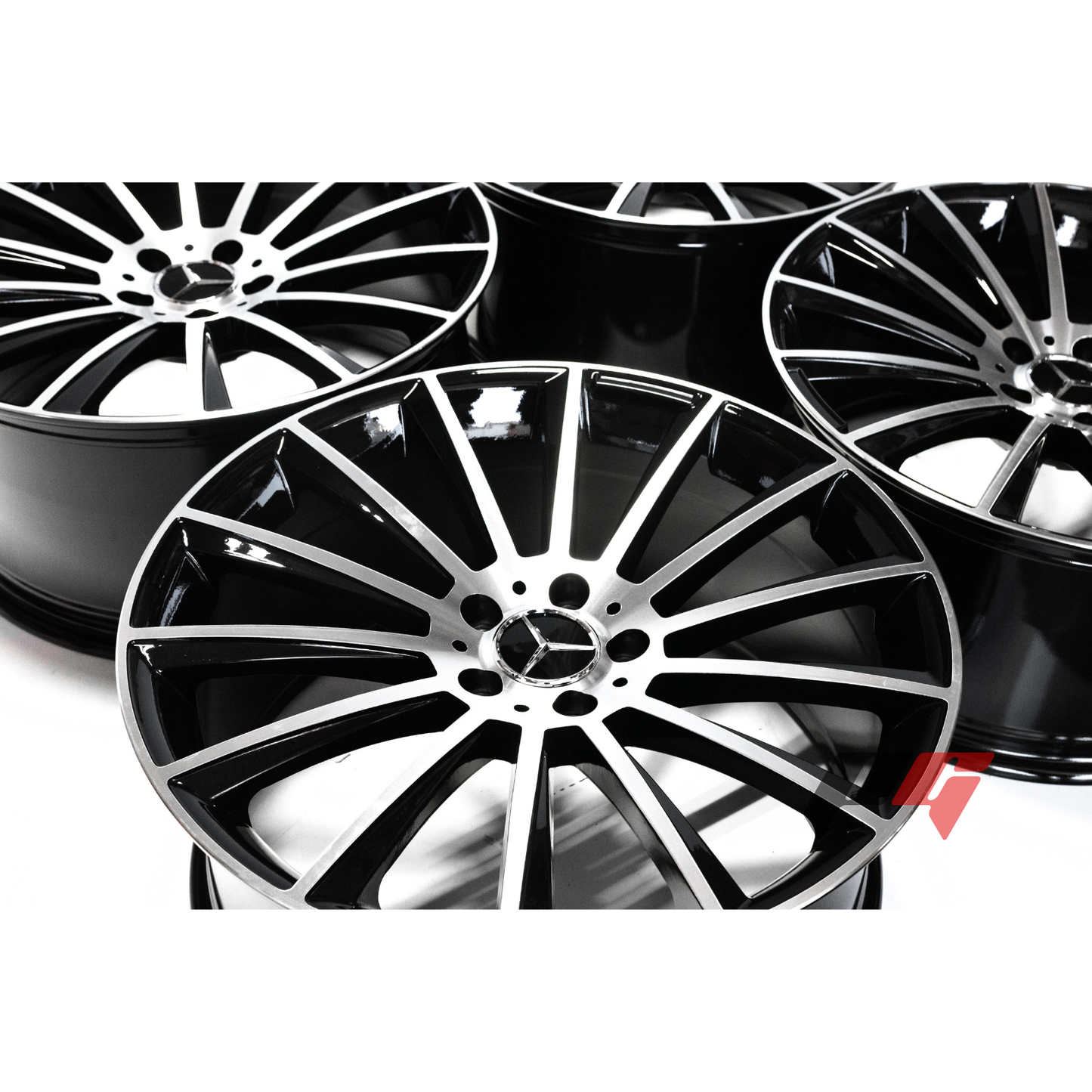 Mercedes Benz Wheels 19x8.5/19x9.5 5x112 Black Machined Lip fit A Class B Class C Class 180 200 220 300 400