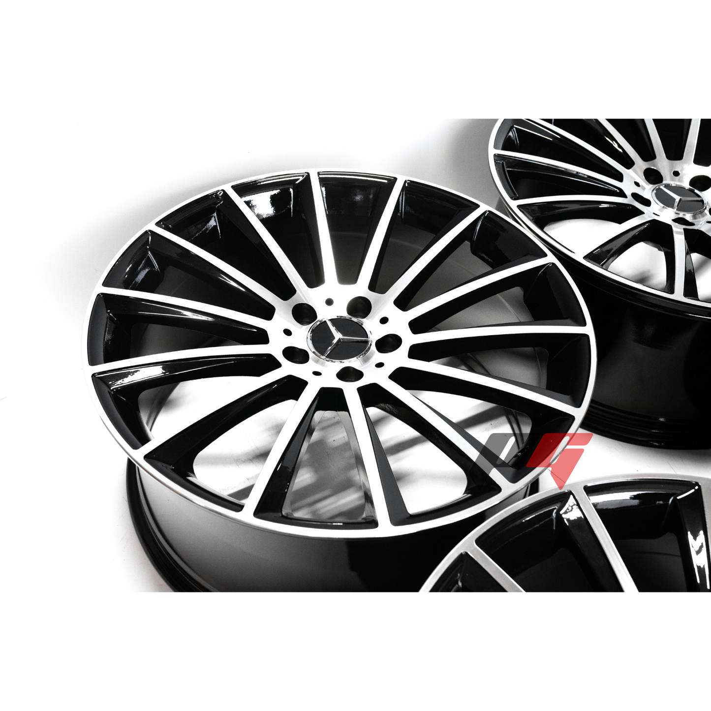 Mercedes Benz Wheels 19x8.5/19x9.5 5x112 Black Machined Lip fit A Class B Class C Class 180 200 220 300 400