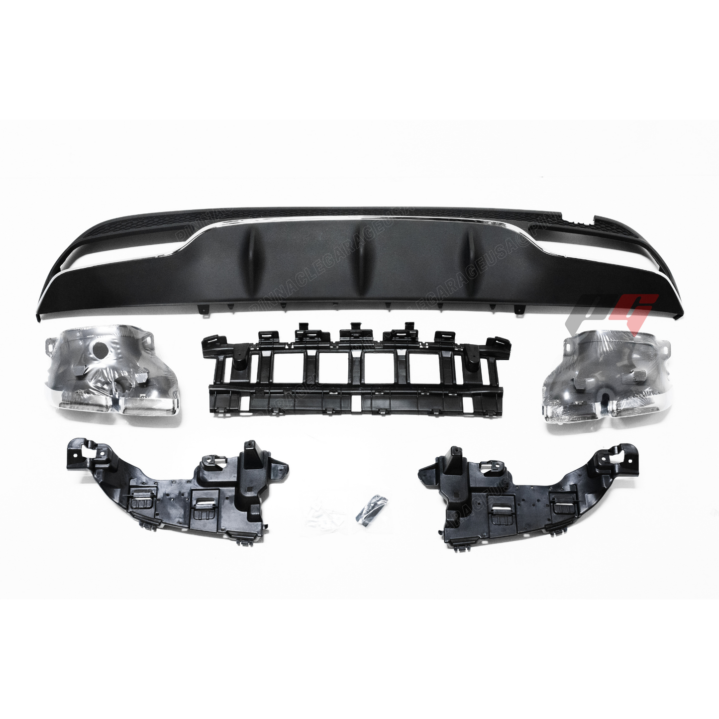 2015-2018 Mercedes Benz W205 C Class Rear AMG Style Diffuser w/ Exhaust Tips