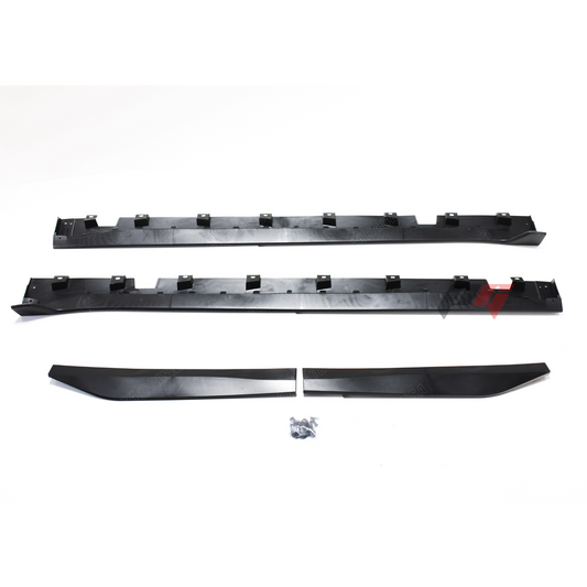 For 2015-2023 Ford Mustang Side Skirt Extension Splitter W/ Winglet GT500 Style