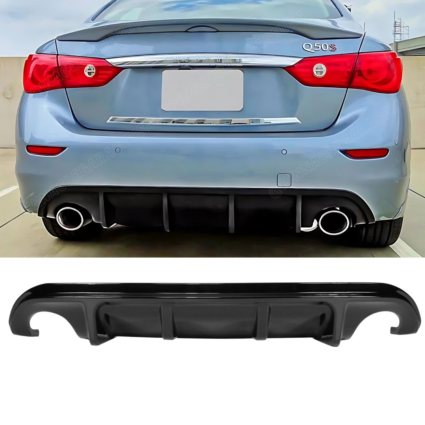 2014-2017 Infiniti Q50 Rear Bumper Diffuser Splitter
