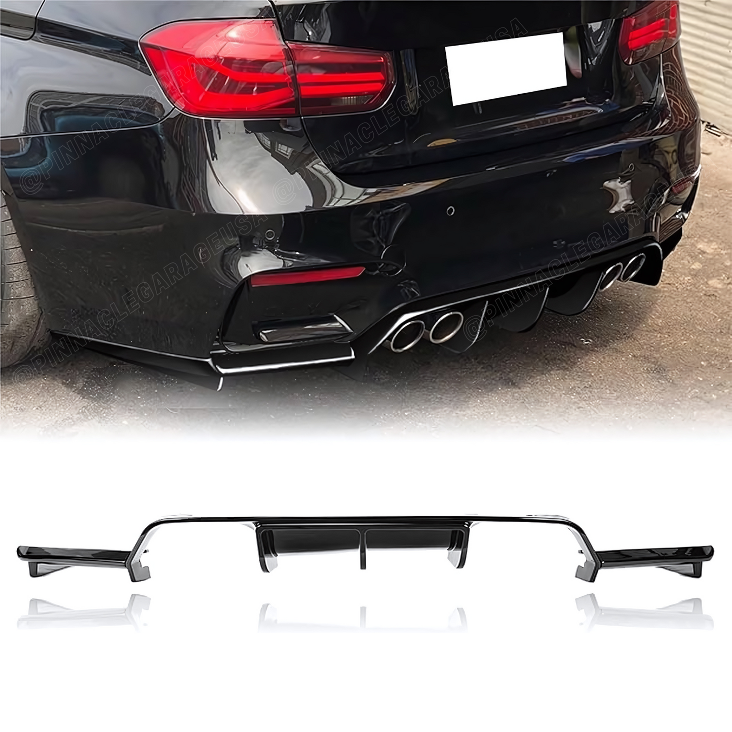 2014-2020 BMW F80 M3/ F82 M4 Rear Bumper V Style Splitter Diffuser