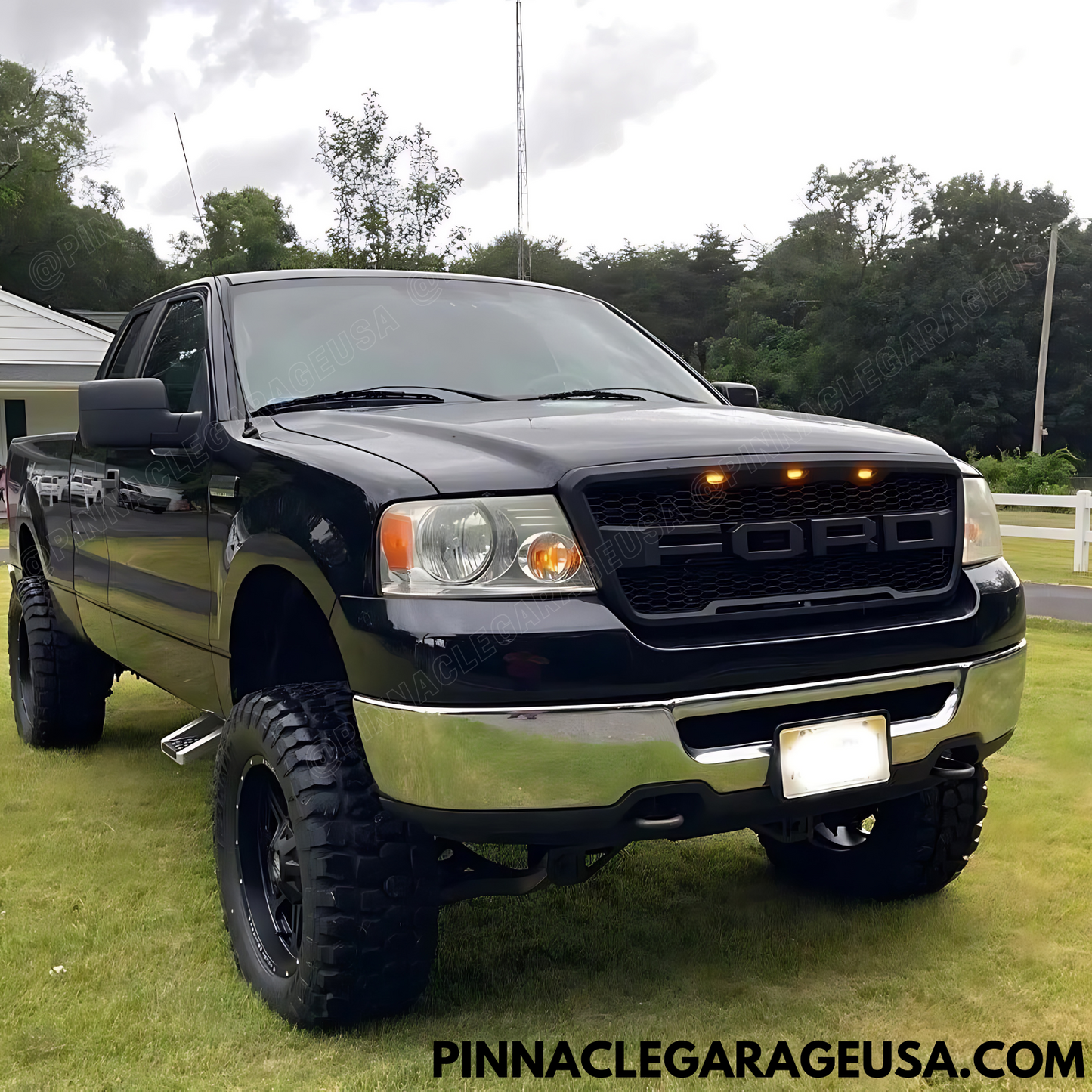 2004-2008 Ford F-150 Front Bumper Raptor Style Grille Black Bumper Mesh W/LED