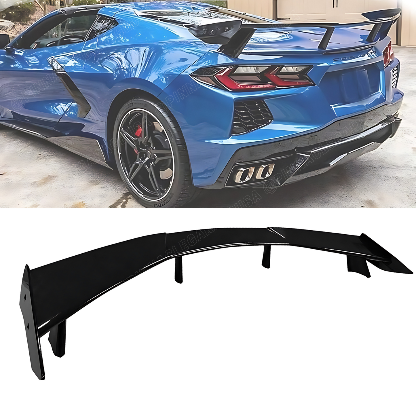2020-2024 Chevrolet Corvette C8 Rear High Wing Style Trunk Spoiler