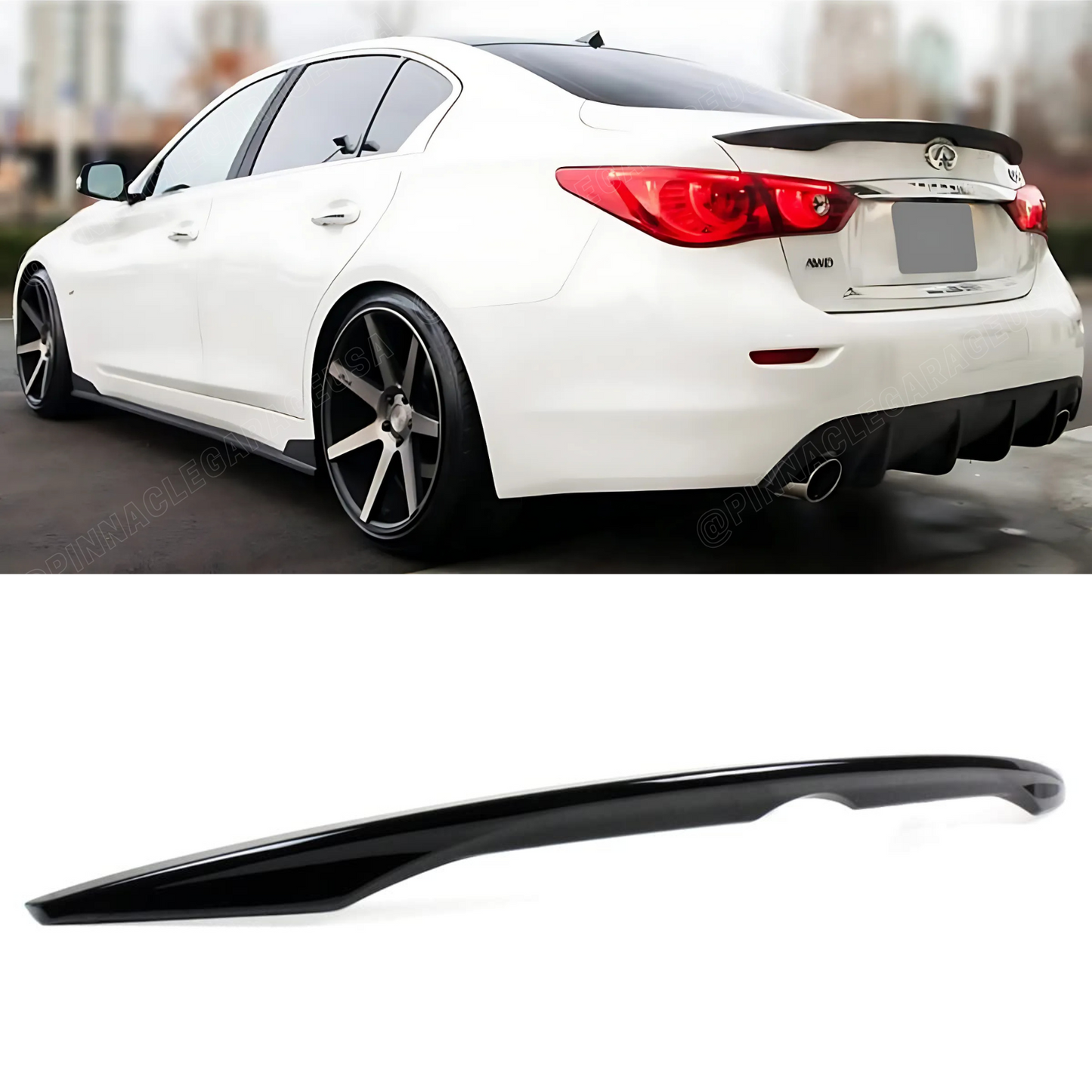 2014-2020 Infiniti Q50 Rear VIP RS Style Trunk Lip Spoiler