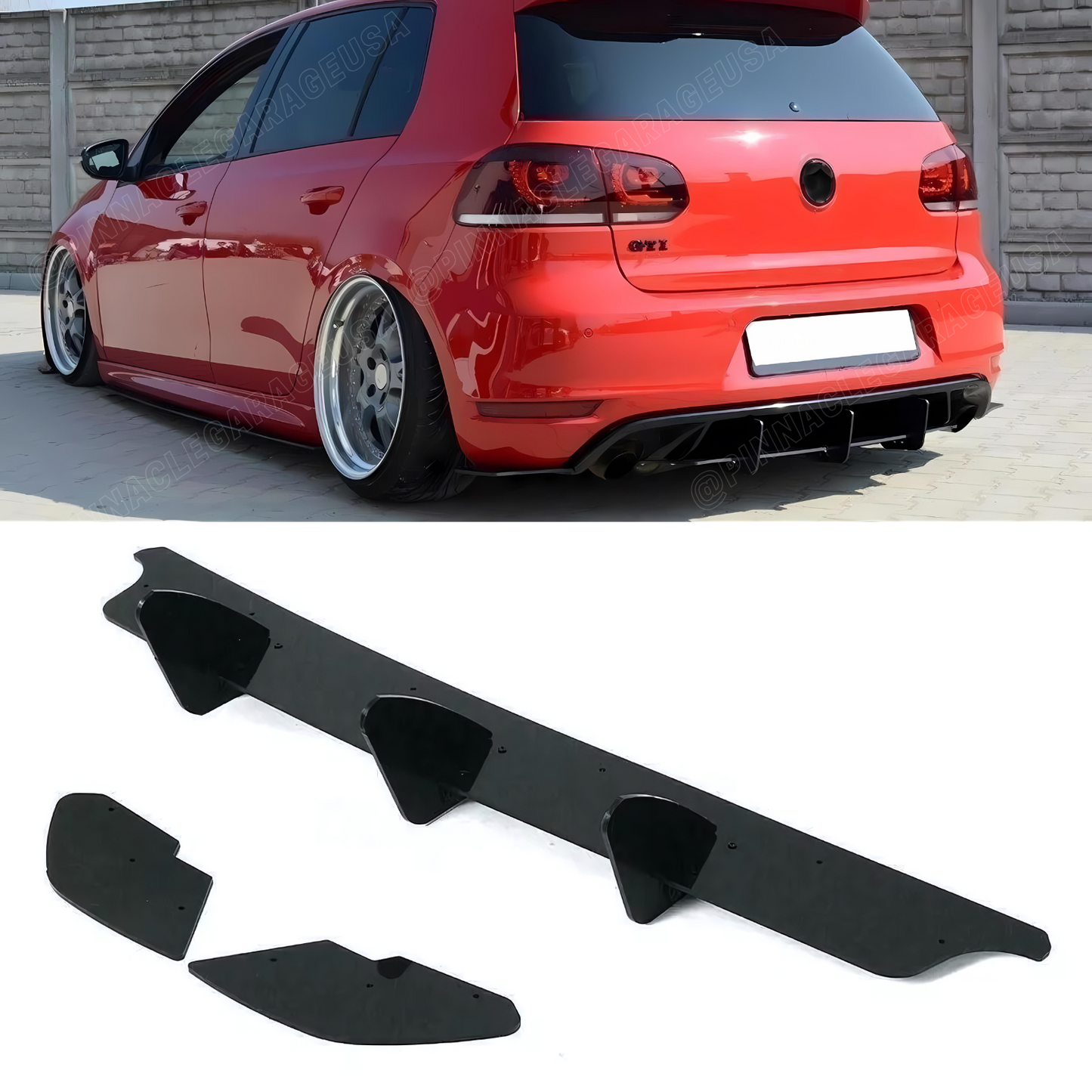 2010-2014 Volkswagen Golf 6/ GTI Rear Bumper Diffuser Splitter