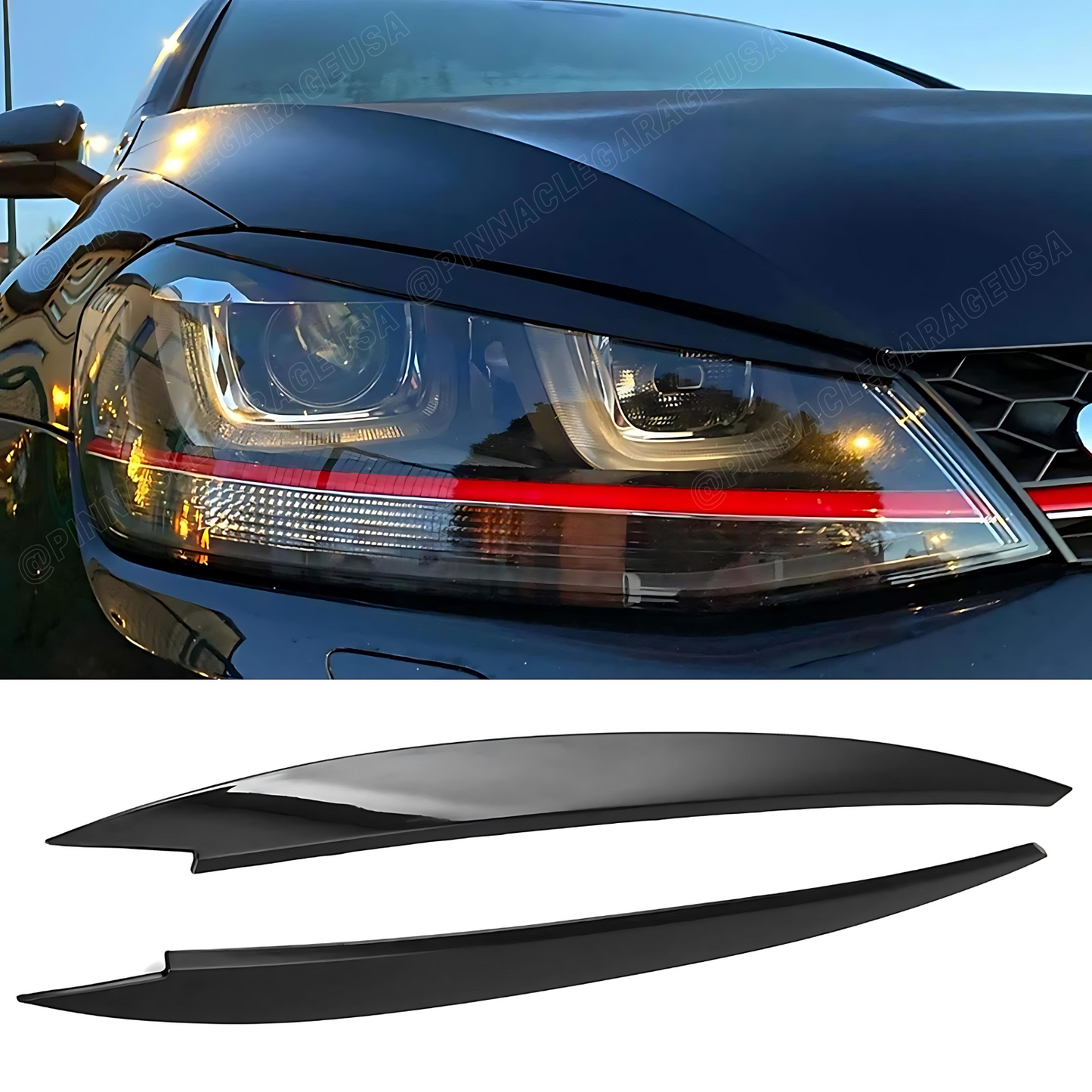 2015-2021 Volkswagen Golf 7 MK7 Front Headlight Eyebrow Trim
