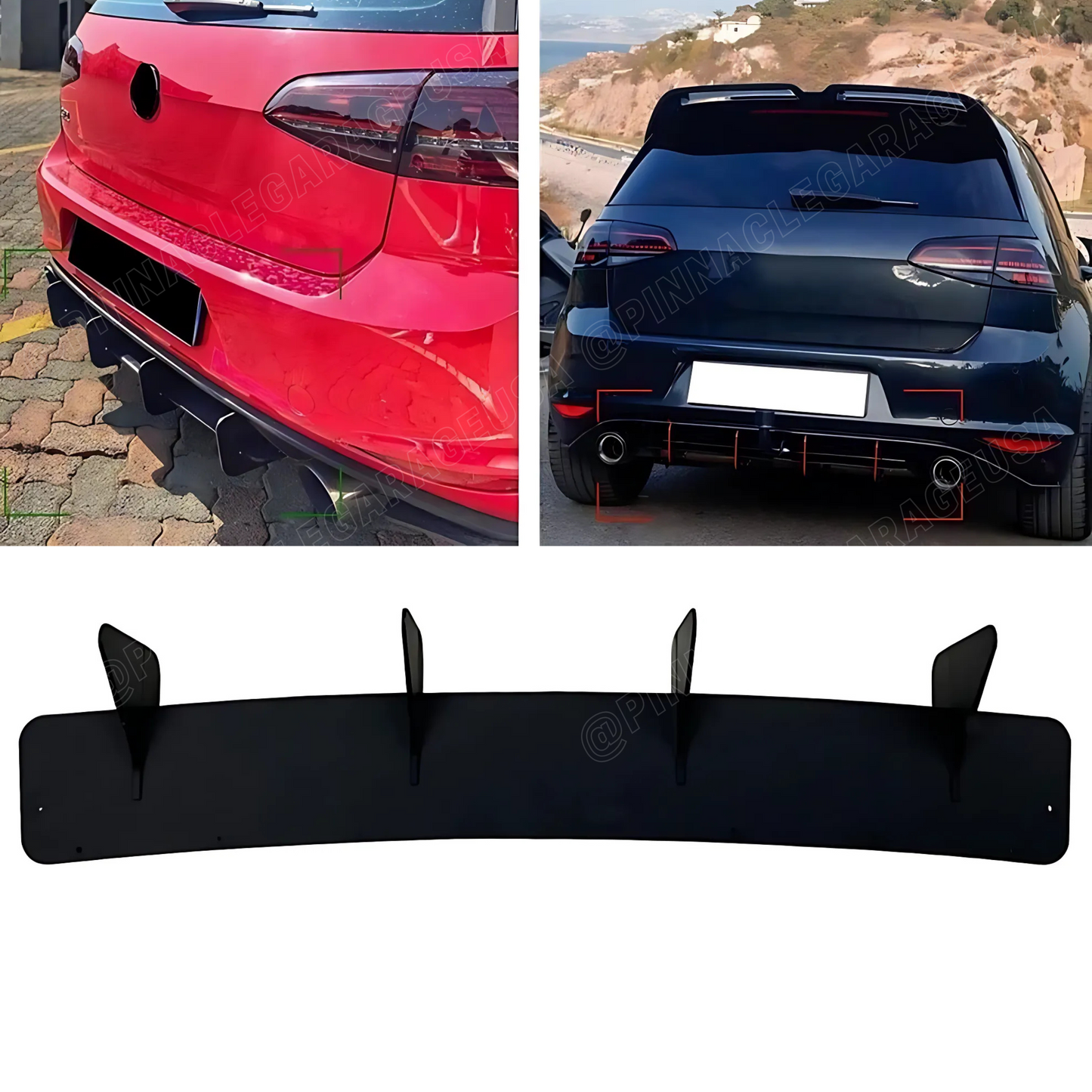 2014-2017 Volkswagen Golf 7 MK7 GTI Rear Bumper Diffuser Splitter