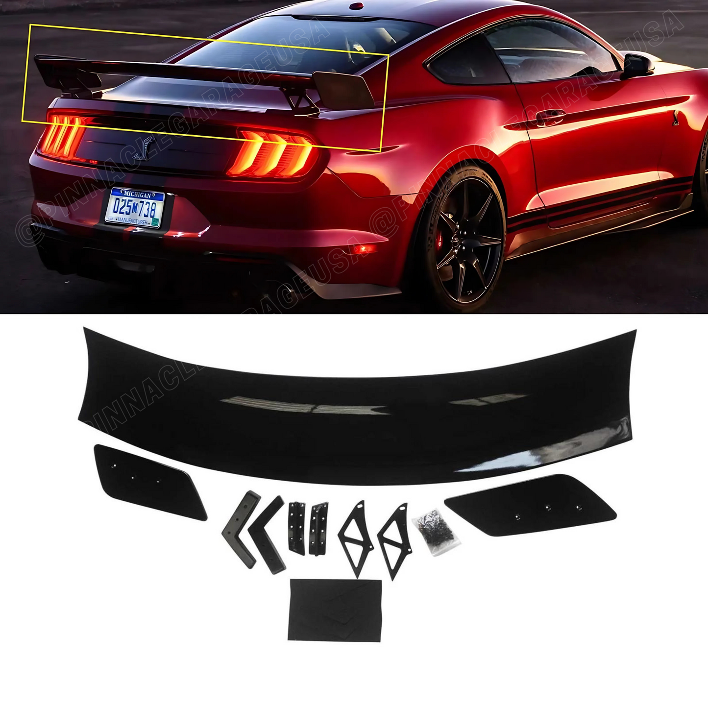 2015-2023 Ford Mustang Rear GT500 Track Style Trunk Spoiler Wing